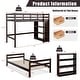 preview thumbnail 24 of 27, Costway Twin Over Twin Loft Bunk Bed Wood w/Bookcase Guardrail Ladder - 79.5'' x 44'' x 58.5''