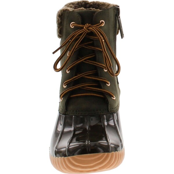 duck boots with side zipper