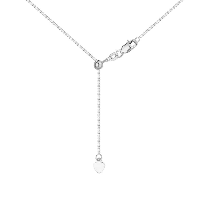 Curata 10k Yellow or White Gold 0.96mm Adjustable Box Chain Necklace (Lobster)