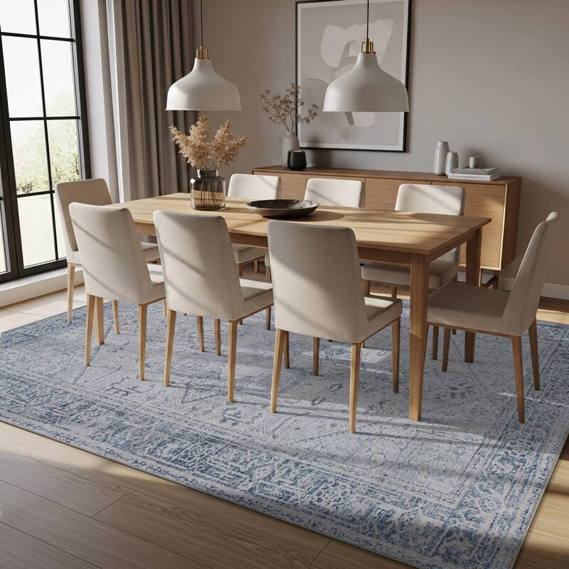 World Rug Gallery Medallion Boho Washable Area Rug