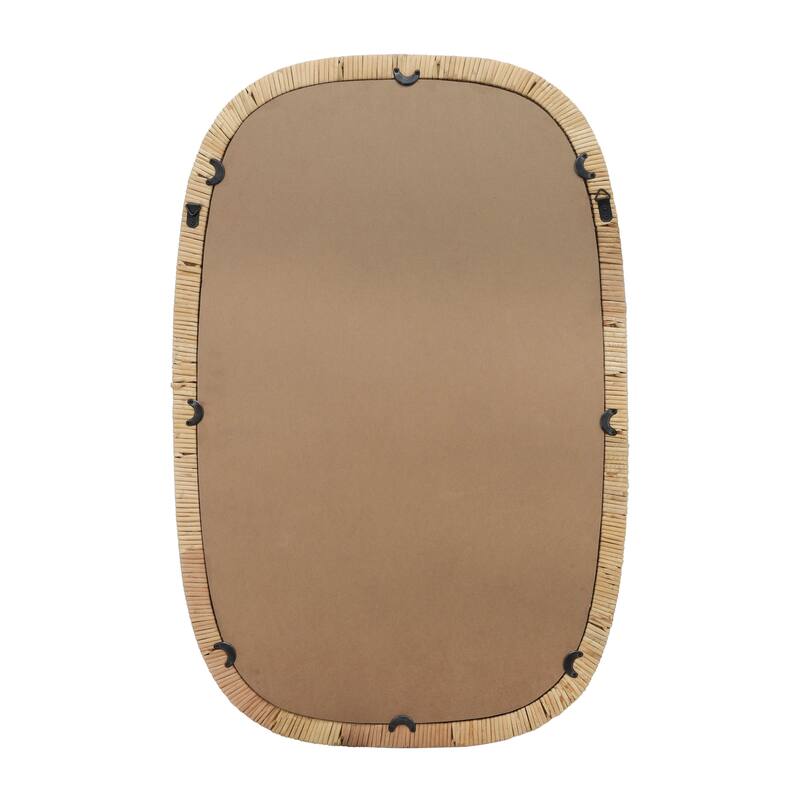 Modern Wall Mirror with Rounded Corners - 22", Brown - 22" x 1" x 34"