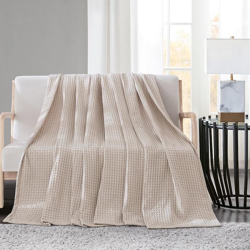 Fluffy Waffle Weave Chenille Throw Blanket