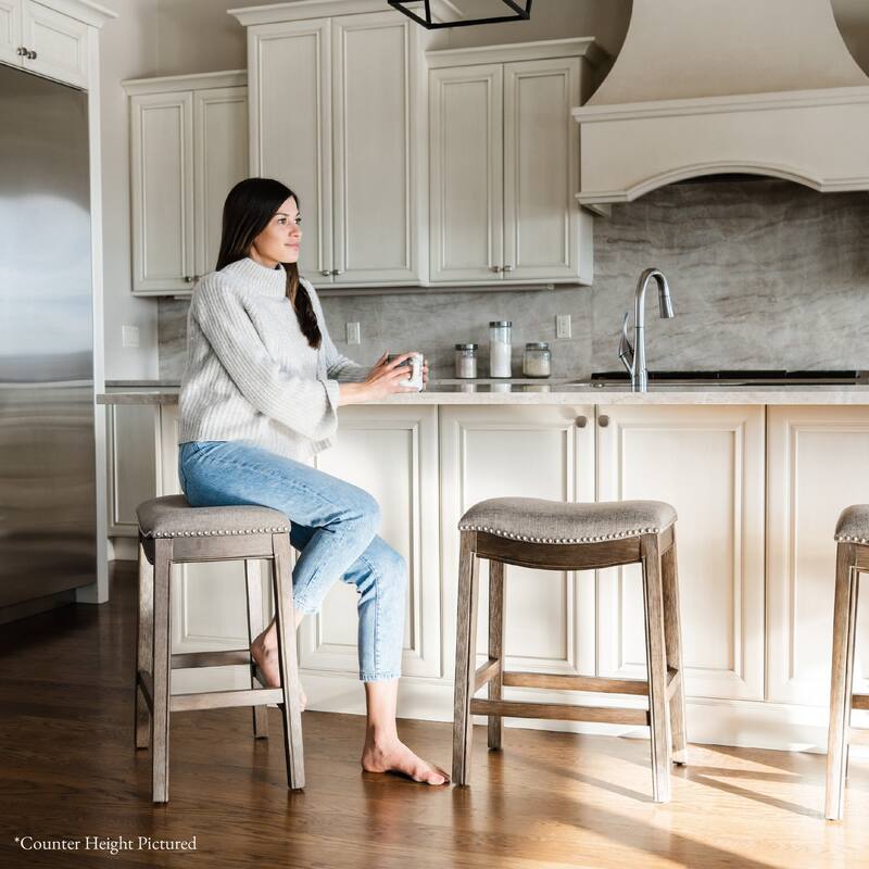 Maven Lane Adrien Saddle Kitchen Stool