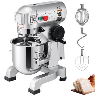 VEVOR Commercial Food Mixer 10/15Qt Mixer 3 Speed Adjustable 110/178/390 RPM Dough Food mixer Pizza Bakery