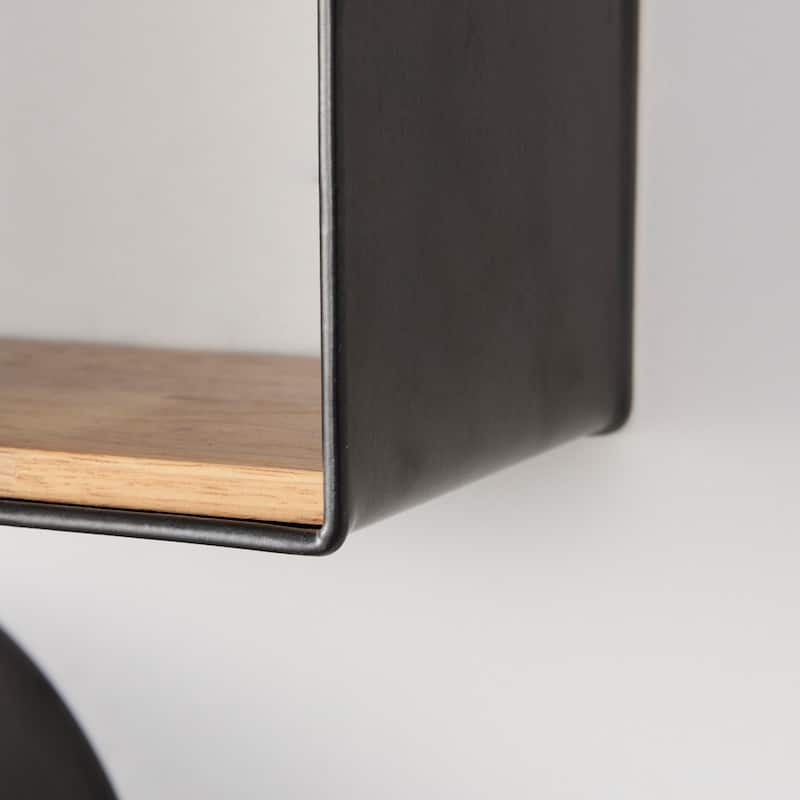 Finley Black Metal With Brown Wood Arched Wall Shelves (Set of 3)