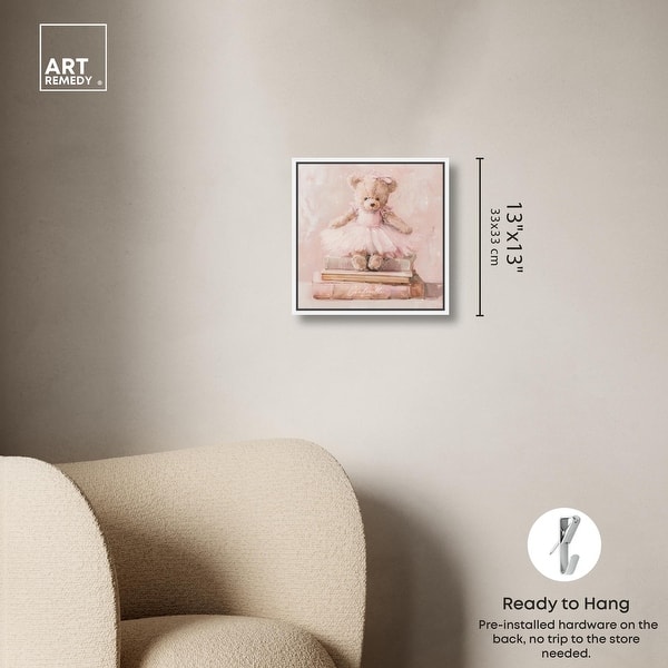 dimension image slide 8 of 24, Ballerina Teddy Books Canvas Kids Art Prints by Art Remedy