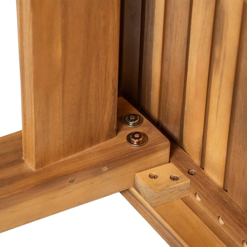 Roomfitters 69-Inch Outdoor Dining Table, Acacia Wood Slatted Top for Patio or Garden, Sturdy Finish