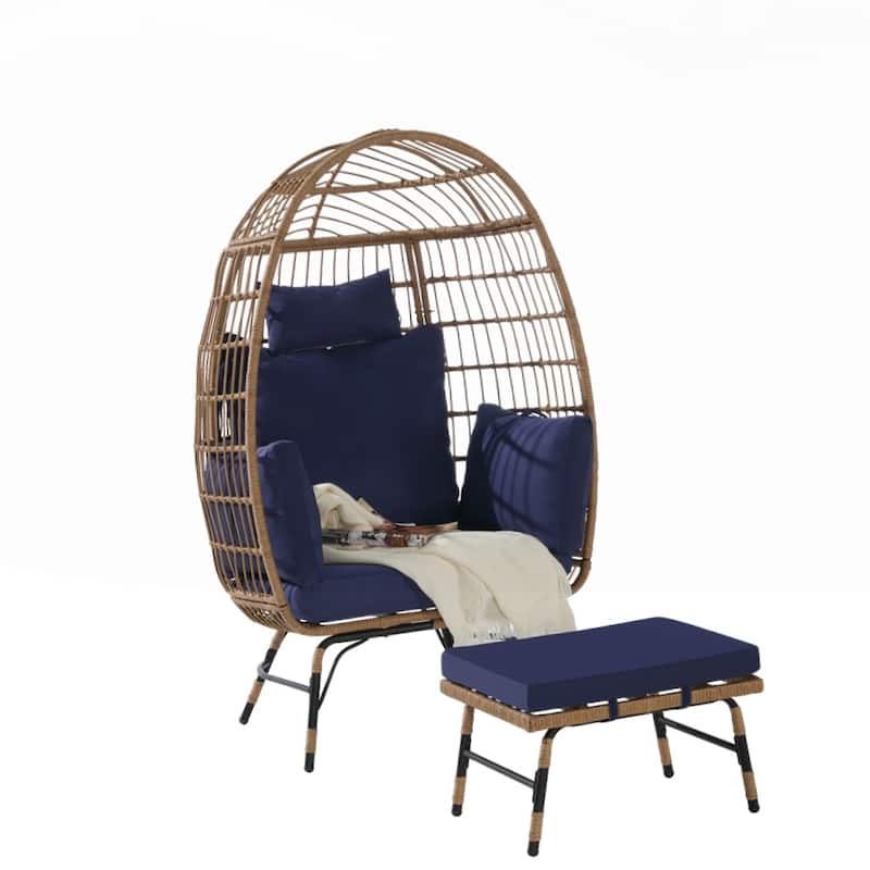 Oversized Large Egg ChairS with Ottoman