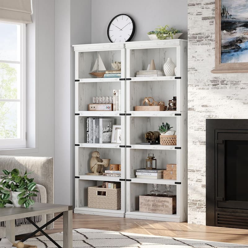 5 Tier Bookcase Modern Farmhouse Book Shelf