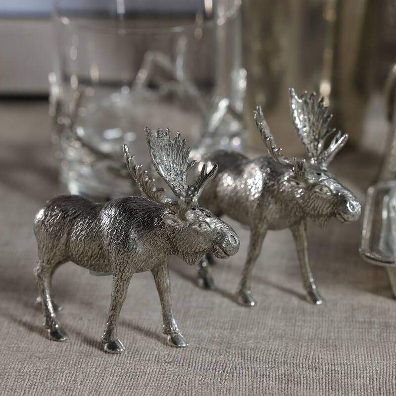 St. Anton Pewter Moose Design Salt & Pepper Shaker Set
