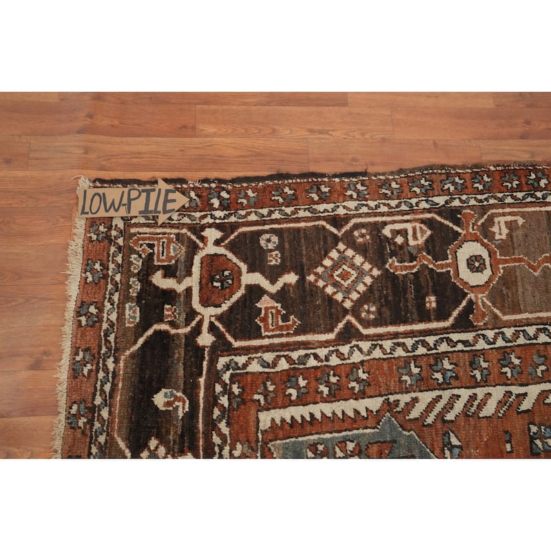 Hand Knotted Oriental 100% Wool Carpet Traditional Medallion Oranges & Rust Heriz (serapi) Area Rug - 13' 4'' X 9' 7''