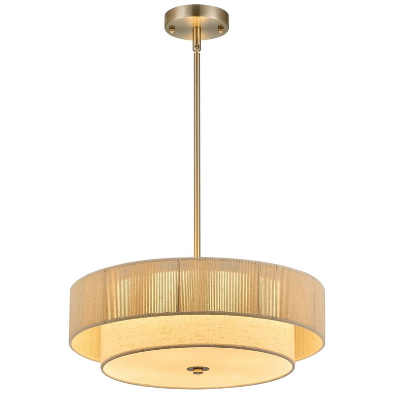 CO-Z 18 in 4-Light Dimmable Semi Flush Mount Fabric Ceiling Light Pendant - 18"