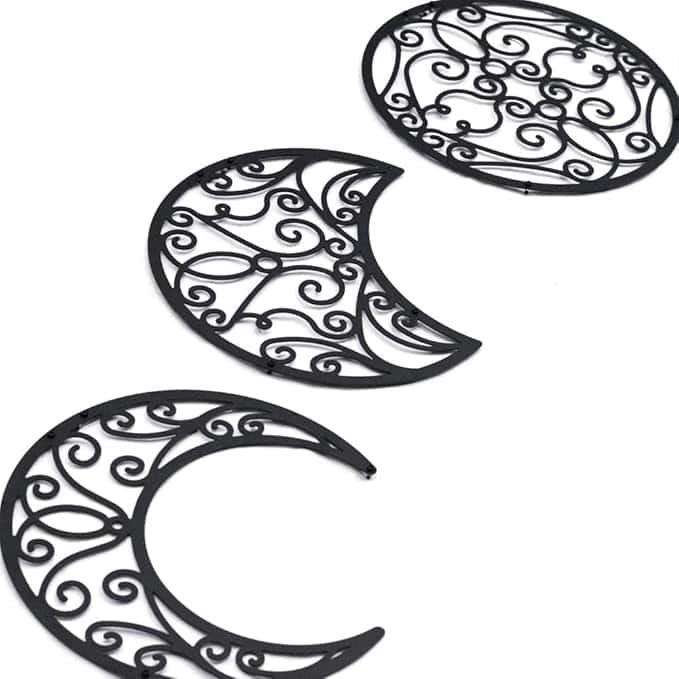 Lunation Metal Wall Art - Moon Phase Decor, 5-Piece Set