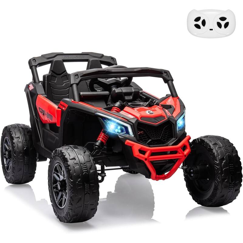 12V Ride on UTV Car, Licensed Can-Am Electric Off-Road Car, Ride on Truck Car for Kids - Red