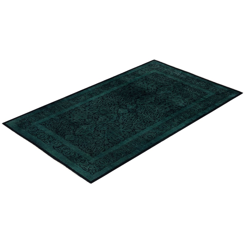 Overdyed One-of-a-Kind Hand-Knotted Area Rug - Black - 3' 1" x 5' 3"