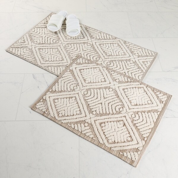 Superior Ceton Geometric Washable Bath Rug, Set of 2 - On