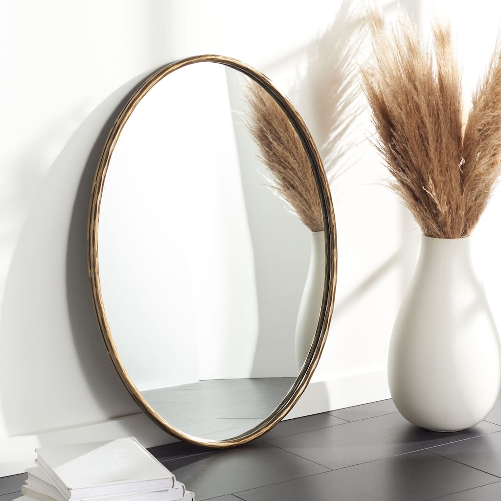 SAFAVIEH Couture Thamara 30-inch Oval Metal Mirror - 30 In W x 2 In D x 40 In H - 30 In W x 2 In D x 40 In H - 30Wx2Dx40H