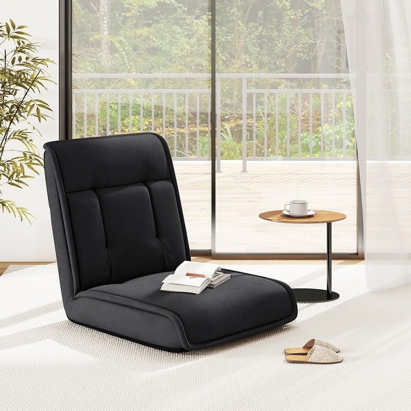 Gymax Folding Floor Chair Convertible Lazy Sofa Chair w