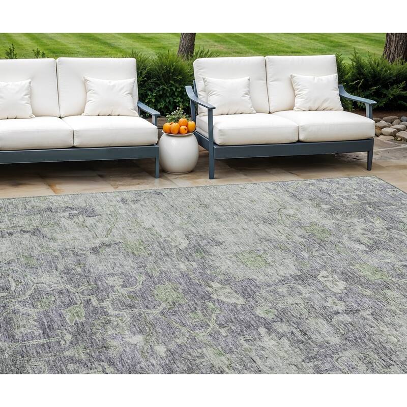 HomeRoots Oriental Traditional Rectangle Outdoor Rug - 10' X 14'