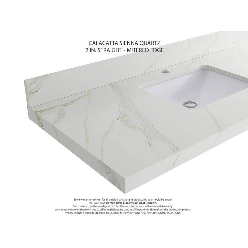 Willow Collections 36 x 22 Charlotte D Right Offset Sink Bathroom Vanity with Countertop
