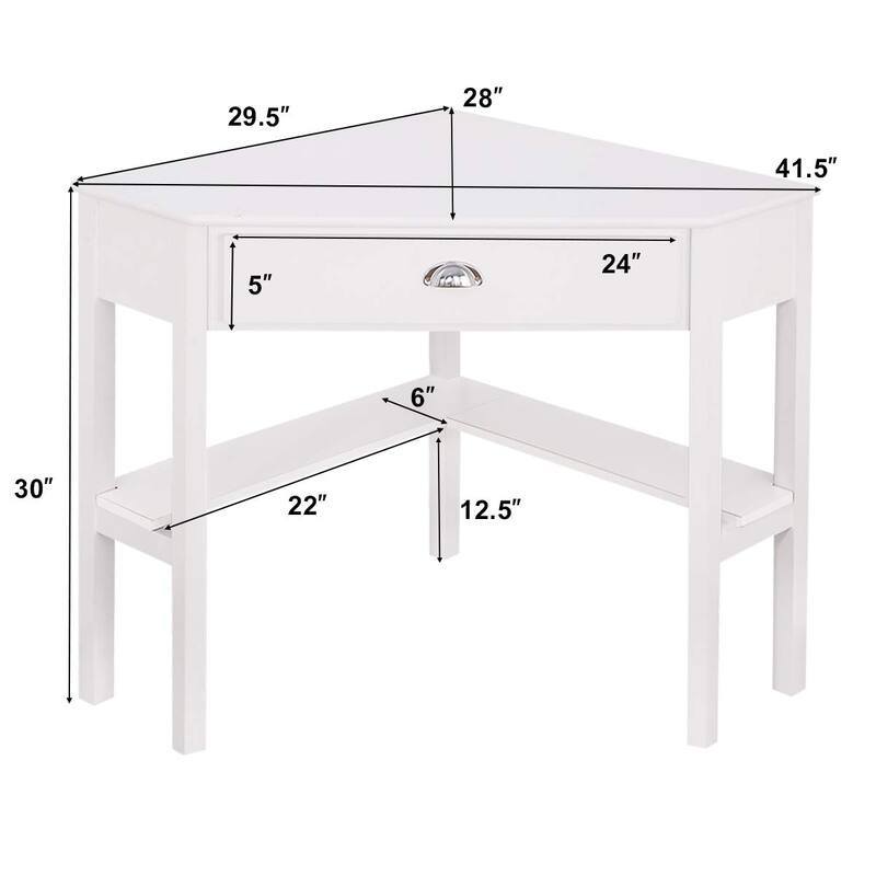Corner Computer Desk Table Wooden Workstation Corner Laptop Desk