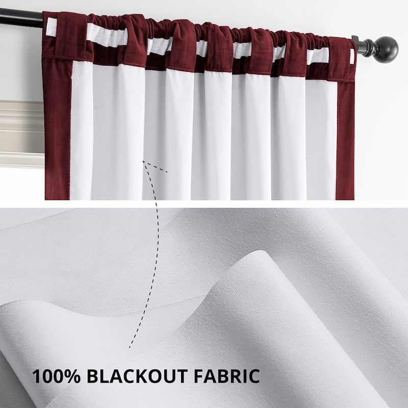 Exclusive Fabrics Signature Burgundy Velvet Blackout Curtain (1 Panel) - Luxurious Blackout Drapery for Elegant Décor