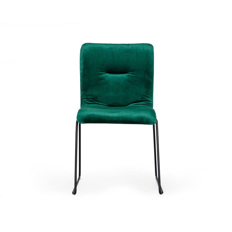 Modrest Yannis Modern Green Fabric Dining Chair (Set of 2)