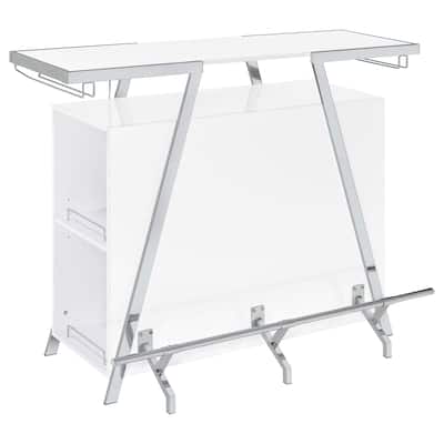 Araceli White High Gloss Freestanding LED Home Bar Cabinet