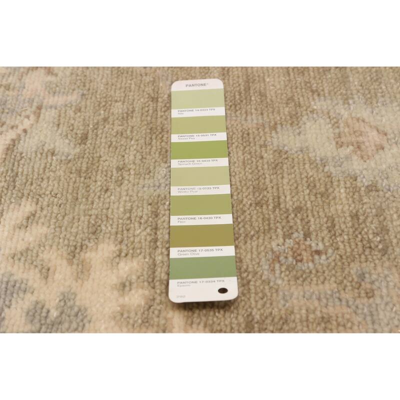 ECARPETGALLERY Hand-knotted Oushak Olive Wool Rug - 8'0 x 9'10