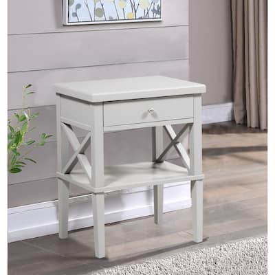 Wooden Nightstand Bedroom with Lower Shelf