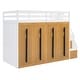 preview thumbnail 10 of 11, Modern Loft Bed with Two-Tone Storage Stairs and Pull-Out Wardrobes, Twin Size