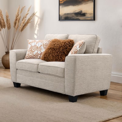 Furniture of America Maevy Chenille Loveseat with Accent Pillows