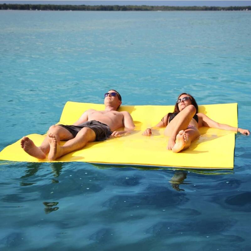 3 Layer Swimming Pool Float Floating Mat in Yellow and Blue