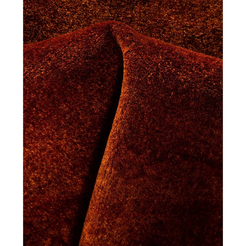 Overdyed One-of-a-Kind Hand-Knotted Area Rug - Orange - 4' 1" x 4' 1"