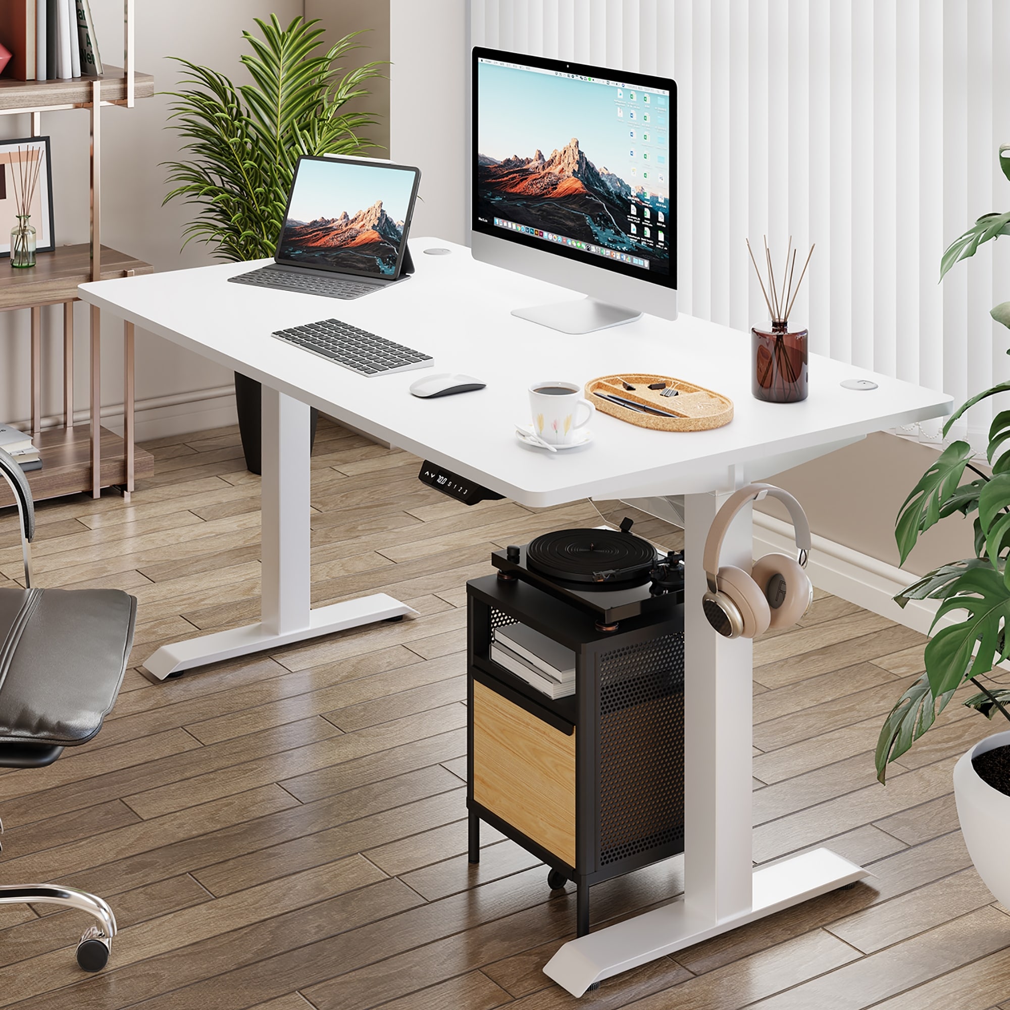Standing Desk Wood Work Station Laptop Stand Modern Desk Adjustable Desk  Stand Vintage Stand 