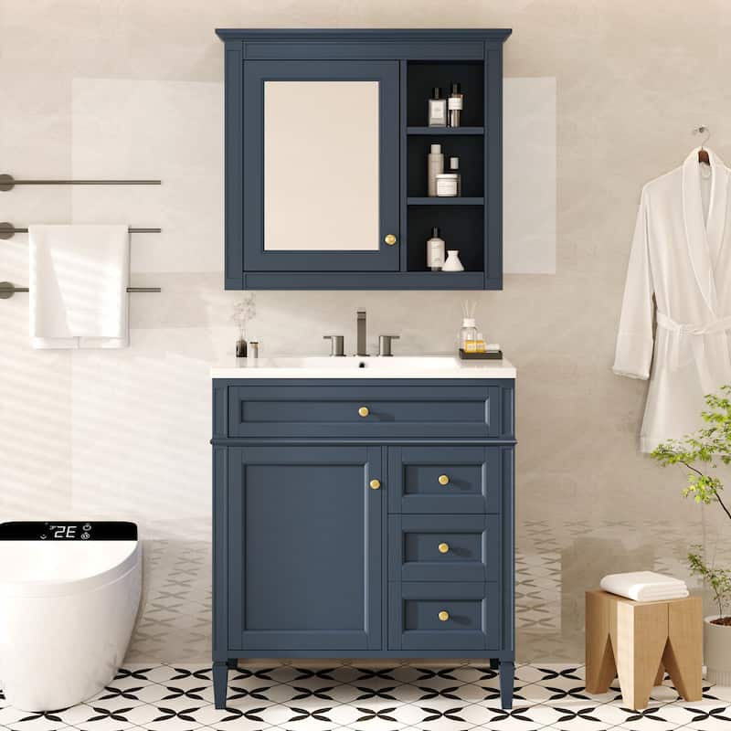 30'' Bathroom Vanity Set with Mirror Cabinet