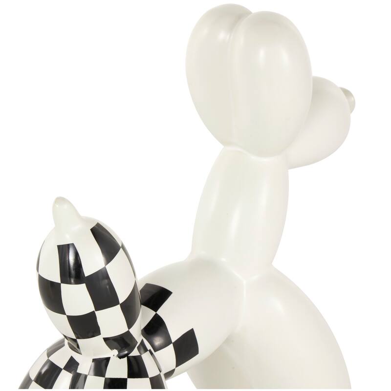 Gold Porcelain Ceramic Balloon Dog Sculpture (Set of 2) - Gold, Silver, White, Black, Multi Colored