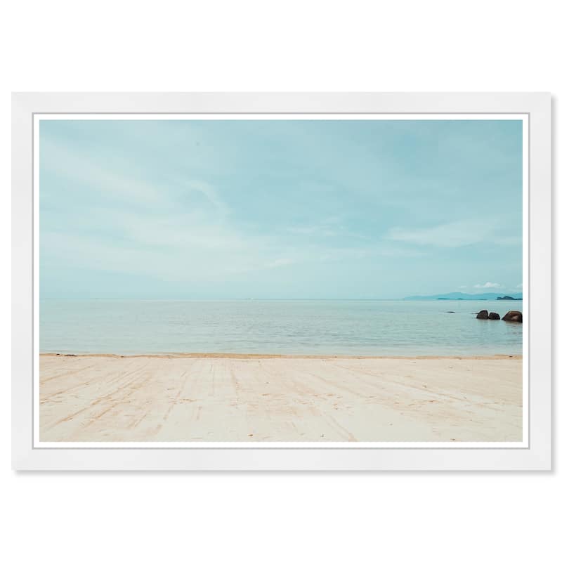 Wynwood Studio Prints Nature and Landscape Soft Pale Beach Blue and Light Blue Nautical & Coastal Wall Art Canvas Print