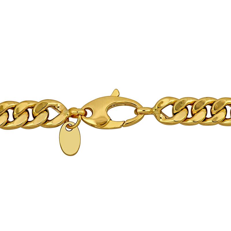 Miadora 1 1/6ct TGW Cubic Zirconia Curb Link Bracelet 14k Two-Tone Gold-7.5 in