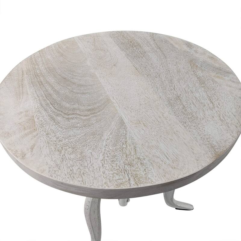 Rustic Style Adjustable Accent Table - 19" - White