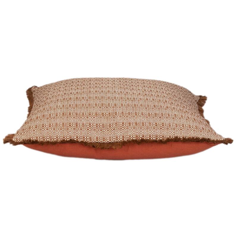 Striped Square Cotton Throw Pillow - 24" - Brown