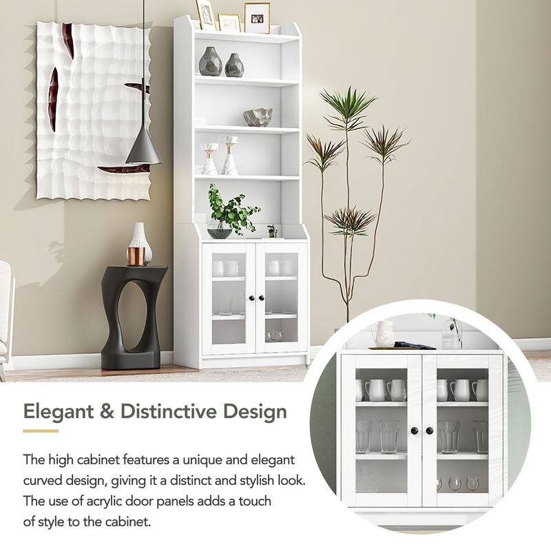 78" Tall Kitchen Pantry,Kitchen Cabinet with Doors and Adjustable Shelves,Storage Cabinet for Kitchen
