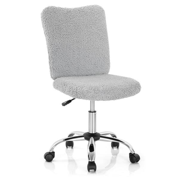 slide 2 of 30, Gymax Armless Leisure Office Chair Adjustable Swivel Task Chair Grey