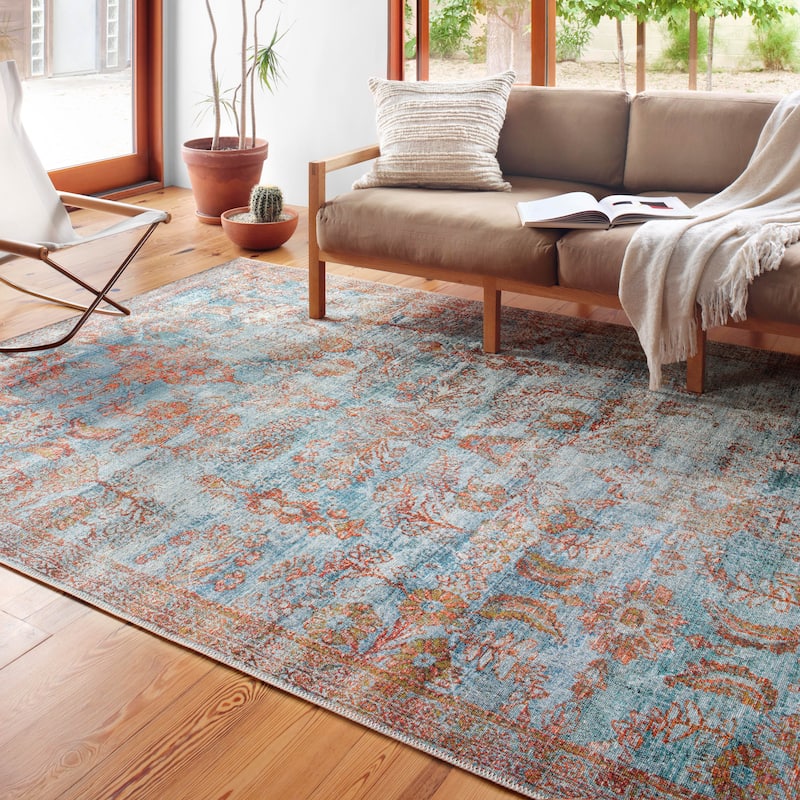 Alexander Home Luciano Distressed Botanical Indoor/ Outdoor Rug
