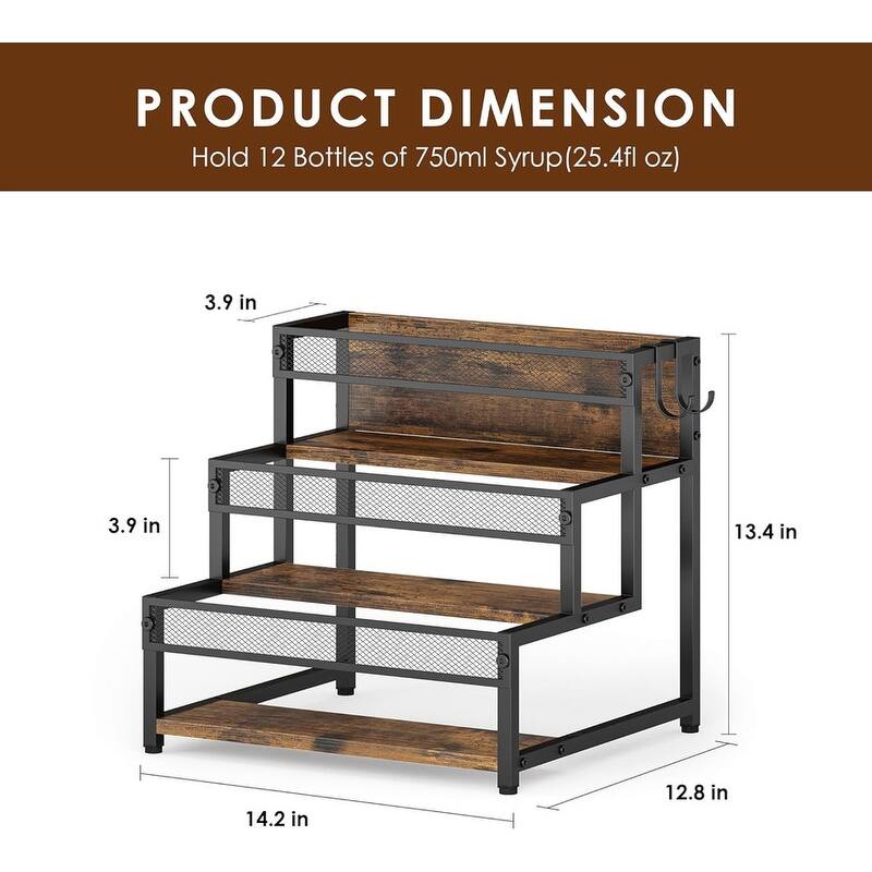 3 Tier Wine Rack Countertop Liquor Cabinet Bottle Display Shelf