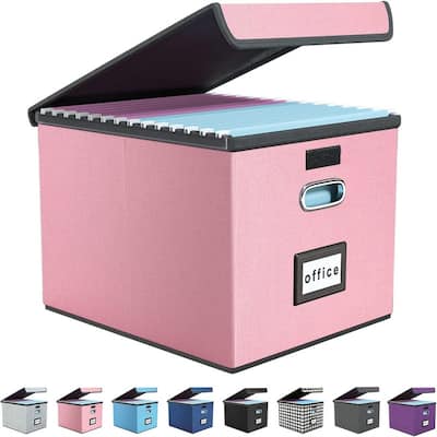 Collapsible File Storage Organizer Box - 14.9"L x 12.7"W x 10.8"H