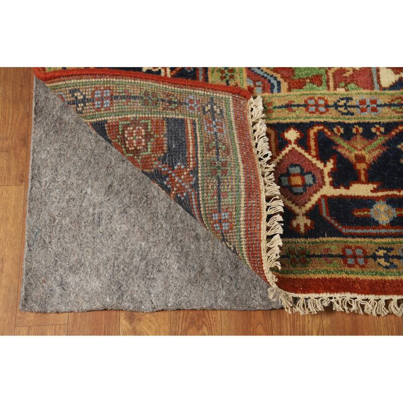 Orange Heriz Serapi Indian Area Rug Handmade Traditional Wool Carpet - 7'10" x 9'10"