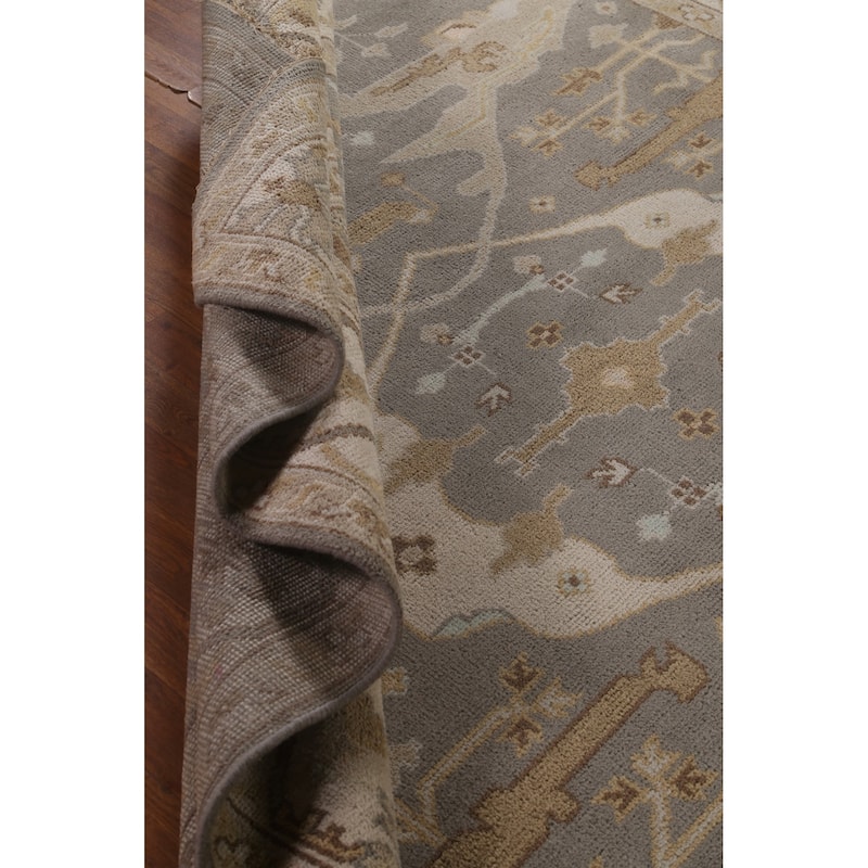 Oushak Oriental Area Rug Hand-Knotted Wool Carpet - 8'2"x 9'11"