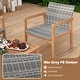 preview thumbnail 7 of 8, Gymax 4 Pieces Outdoor Furniture Set Acacia Wood Frame Sofa Set w/