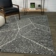 preview thumbnail 6 of 20, Larsen Modern Varied Stripes Area Rug 5'3" x 7' - Charcoal Grey